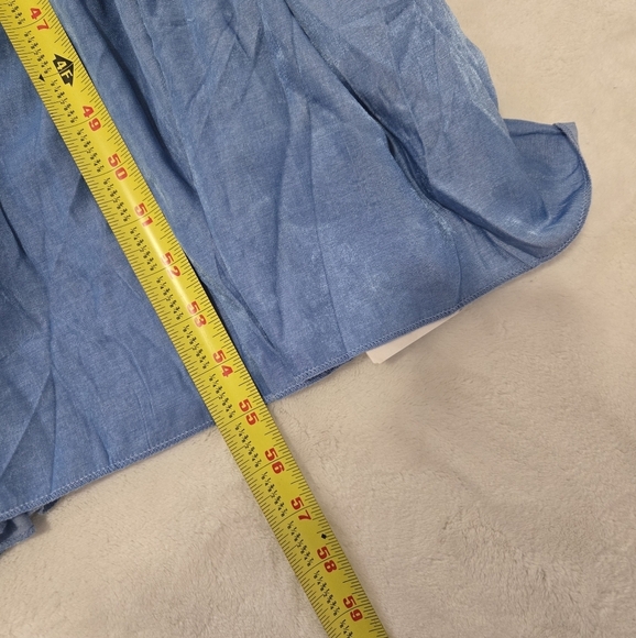 Ursime Tiered Maxi Dress Sz 5XL Blue Short Sleeve Rippled Layered Flowy Blue - Picture 10 of 12